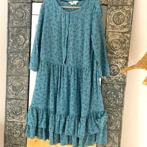 Boden blue ruffle dress